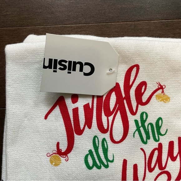 Cuisinart Jingle All The Way Christmas Tea Towel 2 Pack NWT - Picture 2 of 4